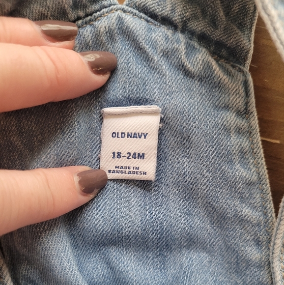 Old Navy 100% Cotton Denim Jean Overall Dress Size 18 to 24 Months - Picture 7 of 7